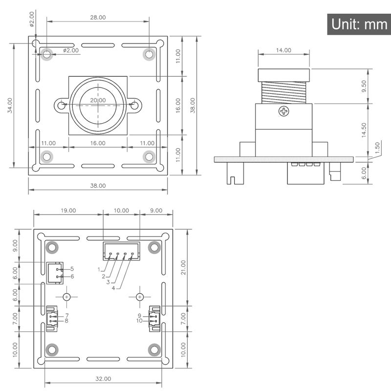 ELP 1.3megapixel Low Illumination Wide Angle USB Camera Module with 2.1mm Lens for Computer 0.01lux Day Night Vision Mini UVC USB2.0 Video Webcam Board 960P Embedded PC Camera for for Computer, Laptop - Image 3